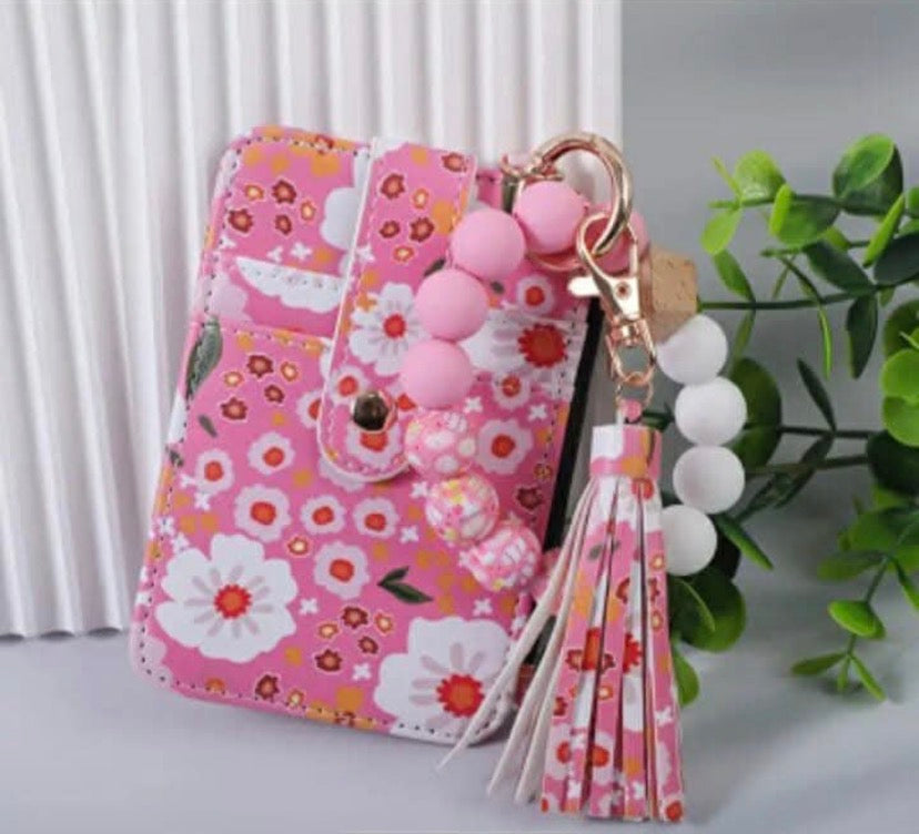 Wristlet keychain wallet