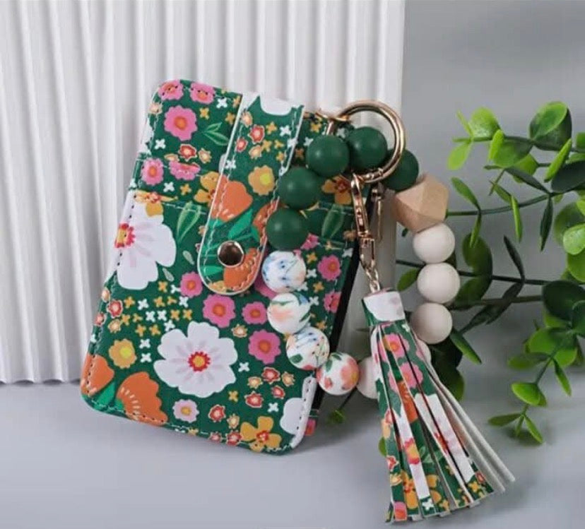 Wristlet keychain wallet