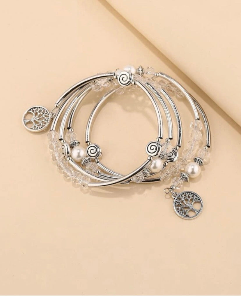 Bead Decor Layered Bracelet