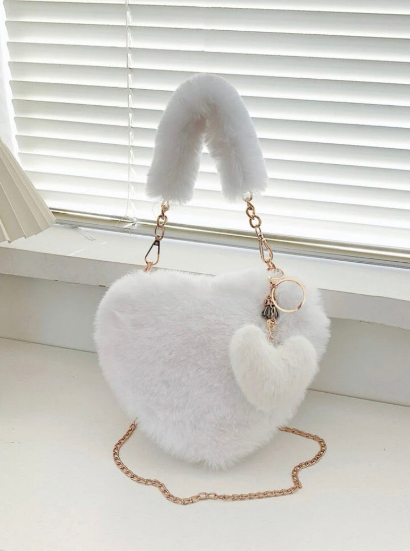 Heart Shaped Fluffy Novelty Bag