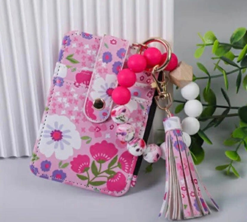Wristlet keychain wallet