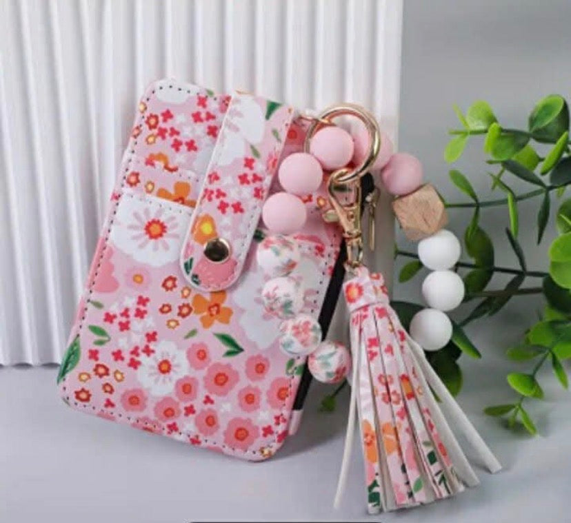 Wristlet keychain wallet