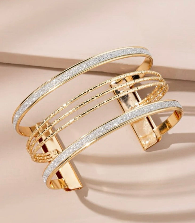 Glitter Detail Cuff Bangle