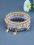 4pcs Elephant & Starfish Beaded Bracelet