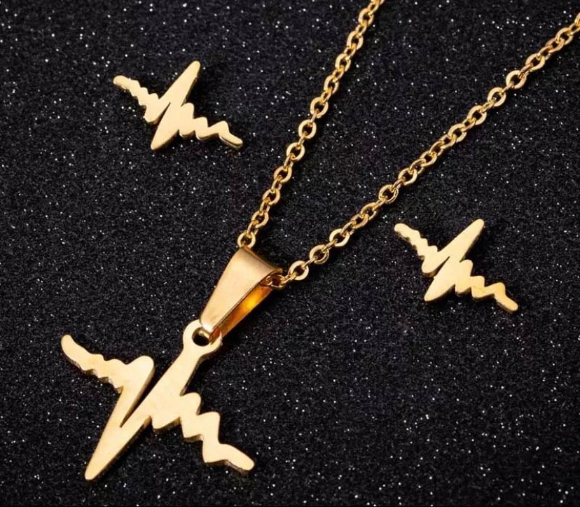 Heart Beat Necklace Set
