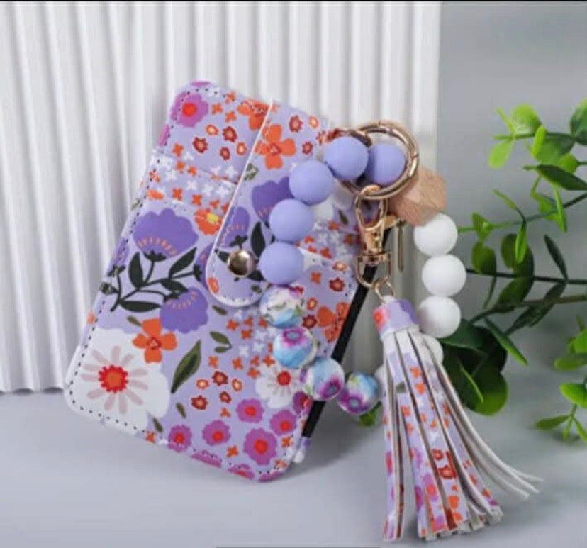 Wristlet keychain wallet