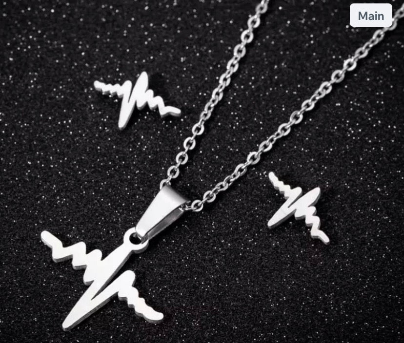 Heart Beat Necklace Set