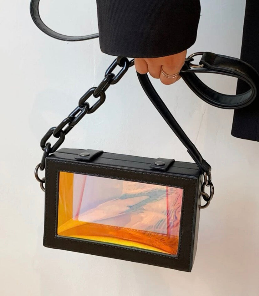 Mini Holographic Chain Box Bag