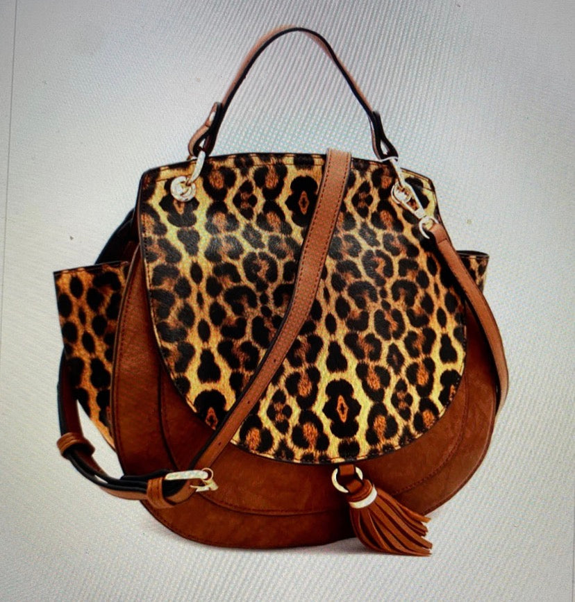 Tassel Leopard Print Handbag